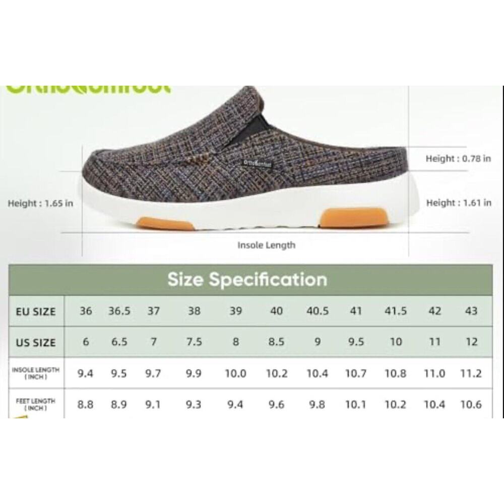 OrthoComfoot Woman’s Slip-ons,Plantar Fasciitis, Foot & Heel Pain Relief Sz. 8 - Picture 7 of 8